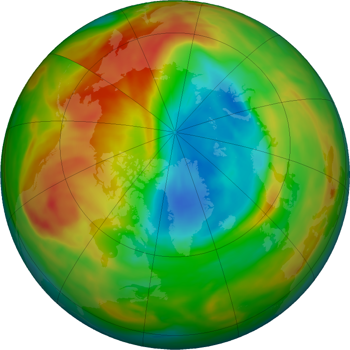 Arctic ozone map for 02 April 2020
